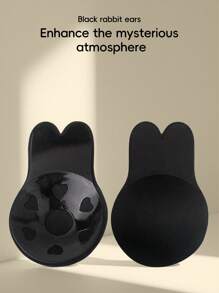 2pcs Reusable Rabbit Ear Silicone Nipple Covers, Breast Lift Tape, Invisible Bra, Self-Adhesive, Suitable For Sports, Lift