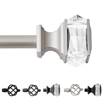 Adjustable Heavy-Duty Curtain Rod 30-120'' | 3/4'' Steel Tube With Square Finials | Black/Bronze/Champagne | Easy Install Home Decor For Windows/Doors