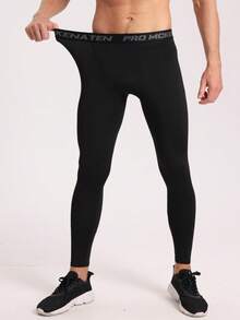 Pantalones deportivos para hombres, calcetines de entrenamiento de baloncesto, gimnasio de secado rápido - negro - Ver 2