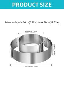 慕斯蛋糕圆形模具 - 可扩展蛋糕圈 - 可调节圆形不锈钢 16-30 厘米（6.29-11.81 英寸）提拉米苏蛋糕模具 - 糕点甜点蛋糕烘焙用品，手工烘焙必备，节日庆典，蛋糕装饰用品，烘焙模具和糕点工具，适用于餐厅/面包店/家庭 - 慕斯圈 - 查看 7