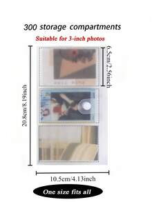 1个300张/240张/84张便捷透明磨砂相册，大容量收藏相册，适用于3寸照片、偶像卡、名片、身份证、邮票、门票、照片、卡片等物品 - 透明相簿 - 查看 12