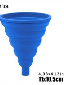 1pc Car Engine Oil Funnel, Car Universal Silicone Liquid Funnel, Foldable Portable Car Oil Change Funnel, Telescopic Long Neck Liquid Funnel