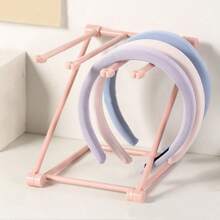 1 件粉色可折叠发饰收纳架，头带架发饰收纳架，珠宝展示手链展示架，发饰收纳架，适合女士和女孩的房间装饰