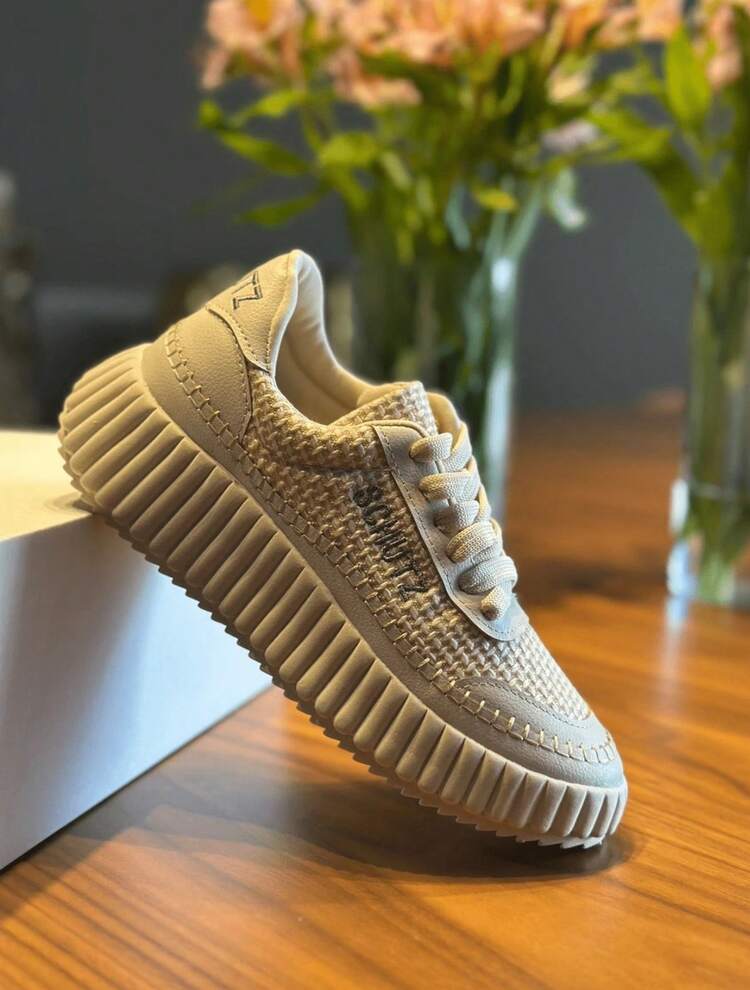 Ténis Feminino Schuttz White Casual Estiloso Confortável Leve Macio - Caramelo - Visão 3