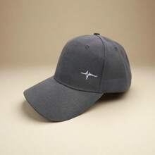 1pc Unisex Casual Minimalist Heartbeat Embroidery Pattern Adjustable Baseball Cap, Suitable For Daily And Outgoing Wear - Multicolor - View 2