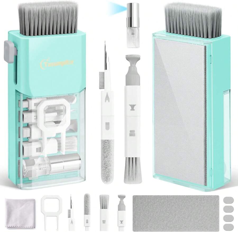 Kit de limpieza de teclado con pantalla de computadora portátil, herramienta de lavado electrónica todo en 1 para MacBook iPad Pro, teléfono celular, cepillo para tableta, computadora, monitor de PC, lente de cámara de TV con patente, 9600826 - Azul - Ver 1