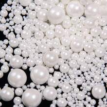 蛋糕装饰配件，DIY蛋糕装饰，混合尺寸白珍珠。适用于装饰生日蛋糕、甜甜圈、纸杯蛋糕、冰淇淋和饼干，是婚礼、派对、情人节、万圣节、圣诞节和其他场合的理想装饰用品。 - 彩色 - 查看 5
