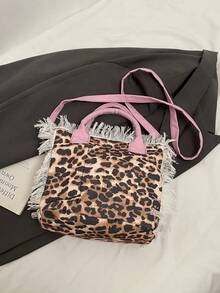 2025 Fashionable Casual Canvas Wide Strap Shoulder Crossbody Handbag - Pink - View 8