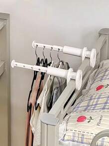 2 件/1 件 [安全抓握] 可调节伸缩晾衣架，带旋转夹 – 白色塑料衣架，适用于宿舍、浴室和衣帽间 – 为旅行者提供安全快速干燥的解决方案，宿舍必备品 | 多功能衣架 | 安全抓握功能，晾衣架