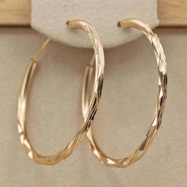 1pc Exaggerated Accessory, Fashionable Minimalist Smooth Large Hoop Earrings, Nightclub European And American Style Jewelry