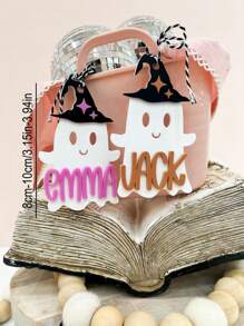 Custom Name Acrylic Witch Ghost Halloween Tag, Personalized Boo Basket Tag, Halloween Bucket, Personalized Basket Tag, Halloween Basket, Halloween Gifts For .,Home & Living,Christmas Home Atmosphere, Autumn Home Refresh, Xmas Decoration,Home Harmony