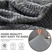 Sofa Cover Stretch Cushion Couch Covers Chaise Lounge Cover For L Shape Sectional Sofa Slipcover Anti-Slip Elastic Wear-Resistant Furniture Protector (Weave Grey, 1 Seater Cover) - 單座椅套_ - 查看 2