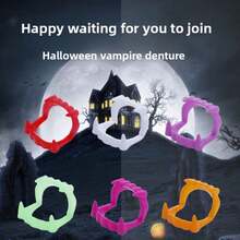 1/5/10/20pcs Adults's Colorful Plastic Zombie, Devil Halloween False Teeth Props, Scary Trick Toy