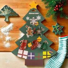 Delightful Holiday Cookie Cutter Set - 6 Pack Of Tree, Sock, Gman, Flake, Star & Candy Shapes For Baking And Decorating Festive Treats