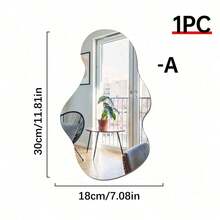 1 miếng dán tường trang trí gương hình bất đối xứng, tự dính, miếng dán gương chất liệu acrylic dày, miếng dán tường 3D, thích hợp cho trang trí tường phòng ngủ/bếp/phòng tắm/phòng khách/văn phòng/nền TV, chống thấm nước và chống ăn mòn, gương treo tường có thể tháo rời trang trí phòng gương treo tường gương cho phòng trang trí nhà trang trí phòng tắm trang trí phòng khách - Bạc - Xem 15