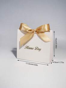 10 件奢华“指甲花日”深绿色礼盒，配金色缎带蝴蝶结和铝箔文字，非常适合婚礼回礼、巧克力、珠宝和小礼物、圣诞节情人节 - Henna Day盒 - 查看 11