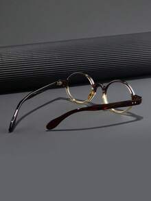 1 件男士时尚眼镜，新款圆框铆钉拼色休闲百搭轻便经典百搭风格，适合上网、办公、电脑、电话、读书、游戏 - 無色 - 查看 2