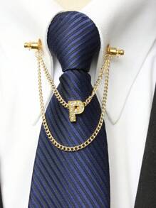A-Z 26 Letter Collar Stays, Suit Collar Accessories, Formal Collar Stays, Collar Chain, Tie Chain, Men's Fashion Jewelry