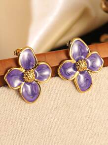 1 Set Romantic Style Colorful Accented Stainless Steel Jewelry Set, Suitable For Ladies To Wear On Engagement Or Date