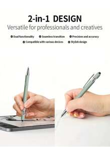 10 支金属伸缩圆珠笔套装，带触摸屏笔尖 - 中等粗笔尖，书写流畅，防滑手柄，兼容多种设备 - 适合日常学校/办公室使用 - 彩色 - 查看 5