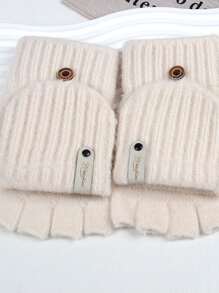 1 双露指可转换针织手套，适合 3-16 岁儿童，男女通用设计，秋冬季保暖，不影响书写灵活性。 - 彩色 - 查看 10