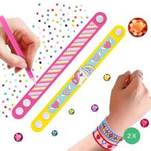 2/3pcs Creative DIY Diamond Painting Bracelets, Dotted Diamond Wristbands, Children EVA Handmade Diamond Stickers, Handmade DIY Snap Bracelets, Educational Toy Set, Perfect Gift For Girls - Gift, Christmas Gift, Holiday/Birthday Gift, Gift, Toy - Multicolor - View 13