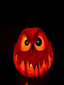 Halloween Pumpkin Resin Decoration - Ghost Skull With Strange Facial Features, Hollow Design Suitable For Indoor/Outdoor Festival Decoration, Halloween Decoration/Strange Pumpkin Design/Carved Texture, Halloween Decorations - Purchase Candles By Yourself (Note: Electric Candles Can Be Bought)