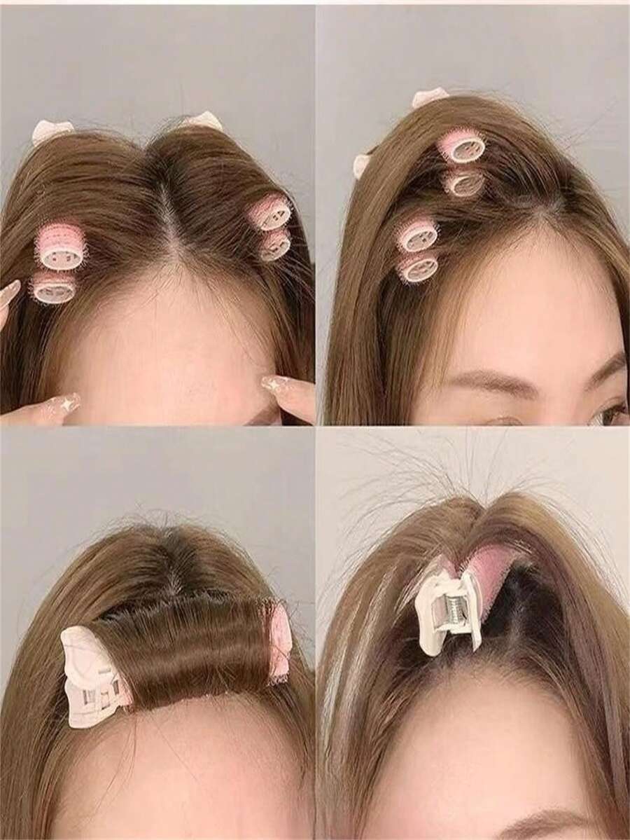2pcs/Set Girls' Hair Clips To Fix Fringe, Volume, And Long Hair, Daily Style Casual - Pink - View 1