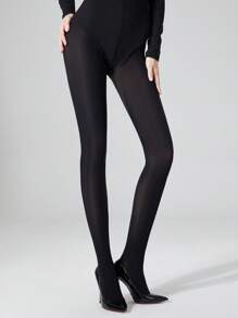 1 Pair Women 40D Sexy Black Tights, Sheer Stockings, Fashionable And Simple Pantyhose Leggings