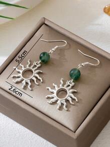 1 Pair Fashionable Hollow Sunflower Design Earrings For Women, Suitable For Daily Wear, Banquet, Party