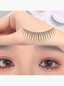 10 szt./zestaw jednoczęściowych sztucznych rzęs o naturalnym wyglądzie, odpowiednich do makijażu bez makijażu, lekkiego makijażu, do codziennych dojazdów do pracy, przezroczysta opaska, rzęsy na pasku Slouchy Girl, rzęsy, sztuczne rzęsy