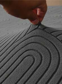 1件装拱形门框图案加厚天鹅绒沙发/床罩，弹性全包覆设计，简约涤纶材质，适用于无扶手沙发，四季皆宜