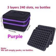 240 瓶钻石画收纳盒 - 三层，大容量，带独立隔层，可存放珠子、美甲、精油和种子 - 尼龙，黑色钻石画收纳盒钻石画收纳盒 - 彩色 - 查看 9