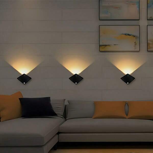 1pc Manta Ray Shaped Motion Sensor Light, Decorative Wall Lamp, Suitable For Bedroom, Hallway, Stairs, Living Room, Wardrobe, Cabinet, Battery Powered (Battery Not Included), Quick Sensing Lighting, Can Be Placed On Bedside Table, Bathroom, Bedroom, Kitchen, Display Cabinet, Etc.