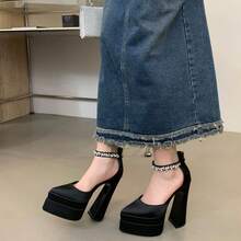 Women Heeled Sandals - 黑色 - 查看 5