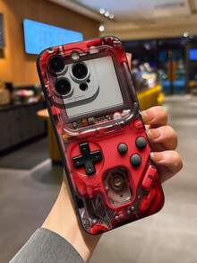 1 件红色未来派游戏机 TPU 防震手机壳，适用于 Apple 7 8 XS XR 11 12 13 14 15 16 13 Pro Max 16 Pro Max 14 Plus、型号 A35 S25 Ultra A06 A16 S24 FE S20 S22 Plus S25 Ultra S25 S22 S21 A33 5G A12 A15 A23 A52 5G、Galaxy S21 Ultra、Galaxy S25、Galaxy A71 4G、Galaxy S21 Plus、Galaxy S22+、Galaxy A51 4G、F05 A04 A24 4G、男女个性化礼物防水防摔防刮 - 紅色 - 查看 3