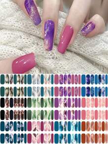 1pc No-Bake Marble Pattern Glitter Nail Stickers, Waterproof Peel-Off Nail Art Stickers, Full Nail Wrap, Women's Nail Art, Self-Adhesive Nail Stickers, Minimalist & Fashionable, Easy To Use, Suitable For Holiday Decoration, Party Decoration, Stage Decoration, Daily Decoration, Holiday Gifts, Birthday Gifts, A Perfect Gift For Loved Ones