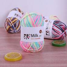 6 件/包多色渐变染色彩虹腈纶纱线、条纹针织材料纱线、钩针纱线、温暖柔软的纱线，适用于编织毛衣、围巾、袜子、手套、帽子、披肩和其他配饰 - 6團裝 - 查看 7