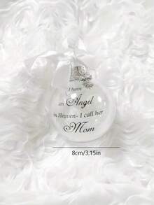 1 Stück Engel im Himmel Dekoartikel, Gedenk-Künstliche Federkugel Weihnachtsdekoration Anhänger, Weihnachtsbaum Dekoration, Heimdekoration, Weihnachtsfeier Zubehör, Weihnachts-Gedenk-Ornament Federkugel, Ein Teil meines Herzens ist im Himmel, Weihnachtsbaum Gedenk-Hängender Anhänger Geschenk für Mama, Papa, Sohn, Tochter, Schwester, Bruder, Oma, Opa