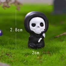 7 Stücke Halloween Sensenmann & Geister Serie Mikrolandschaft Topfdekor, süße Mini Hasen & Geister Figuren