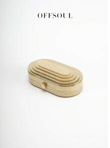 3D纹理亚克力晚装包，新款时尚雕花造型派对手拿包，配链条肩带，女士单肩包和斜挎包，大理石和琥珀色图案盒包 - 金色 - 查看 3