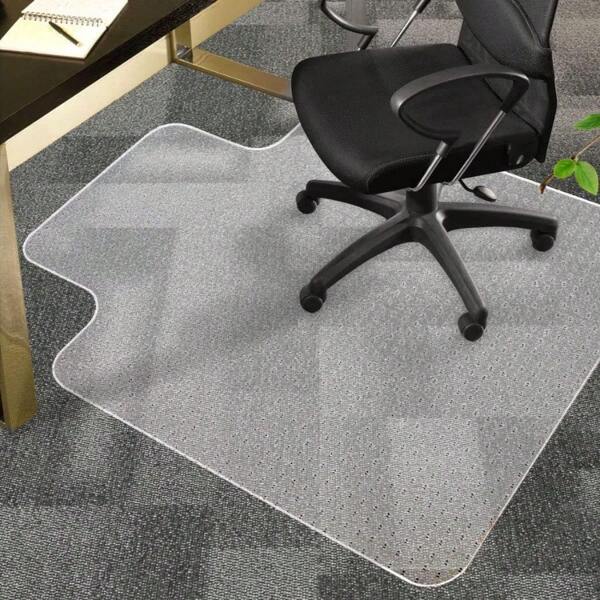 Office Chair Mat For Carpet 120 X 90cm AntiSlip Desk Chair Mat With Grippers PVC Carpet Protector Large Floor Mat For Office Chairs Gaming Chairs Computer Chairs Clear