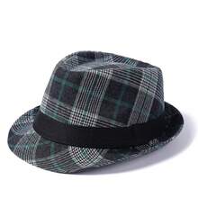 Sombrero de copa de estilo británico, sombrero de caballero nuevo europeo y americano, sombrilla para hombre, sombrero de Jazz, sombrero de fieltro para papá, sombrero de cubo, regalo NUGI - Rojo - Ver 7
