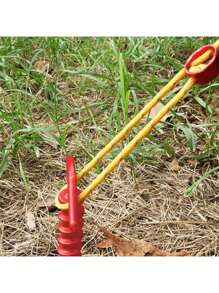 10pcs Heavy Duty Tent Stakes, Suitable For Camping And Outdoor Gear - Spiral Design Tent Pegs With Ergonomic Handles, Lightweight Portable Ground Nails For Tents, Tarps, Canopies (Red/Black/Green), Camping Accessories, Durable Structure