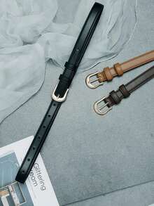 1/2/3 piezas Cinturón versátil y sencillo, hebilla de aguja sencilla y cinturón versátil para jeans de mujer, cinturón decorativo de verano, otoño, Halloween