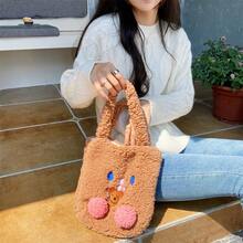 Women Shoulder Bags - 腮紅小熊 咖啡色 - 查看 5