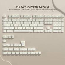 Dagaladoo White Jade Keycap 140key Double Shot Pbt Keycaps 60 75 100 Translucent Shine Through Keycaps SA Profile Creamy Custom Keyboard Keycap Set Compatible With US Layout Mechanical KeyboardCrossBorder Finds - WhiteJade (140key) - Xem 2