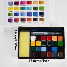 [Ilustración de dibujos animados esencial] Pintura de acuarela semisólida de 24/48/72 colores, especialmente para pintura de personajes, lista para usar sin mezclar, set de pintura de acuarela para anime y manga, coloración para estudiantes de arte, para útiles escolares, de vuelta a la escuela