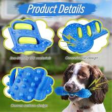 1pc Dog Chew Toy With Sound, Interactive Training Toy Bone, Durable Rubber Toy For Pet Boredom Relief - Cute Cartoon Dog Chew Toy, Essential Pet Accessory! Cartoon Style, Colorful, Bone Shaped, Durable Details, Sound Function, Suitable For Daily Play/Training/Holiday Celebration - Multicolor - View 9