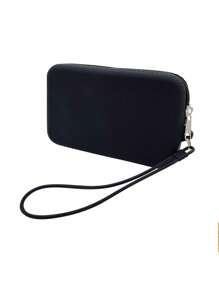 1个长形硅胶材质零钱包，多功能大容量收纳包，带绳化妆包，简约小物品数码收纳包，便携式零钱包，月经包，耳机包，柔软硅胶触感舒适，适合居家、工作、外出、旅行。